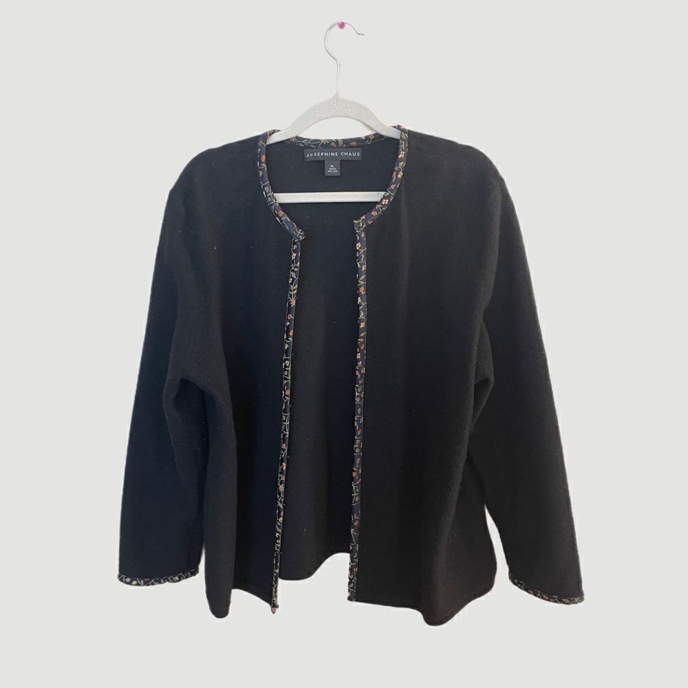 Josephine Chaus Wool Blazer Size XL Black